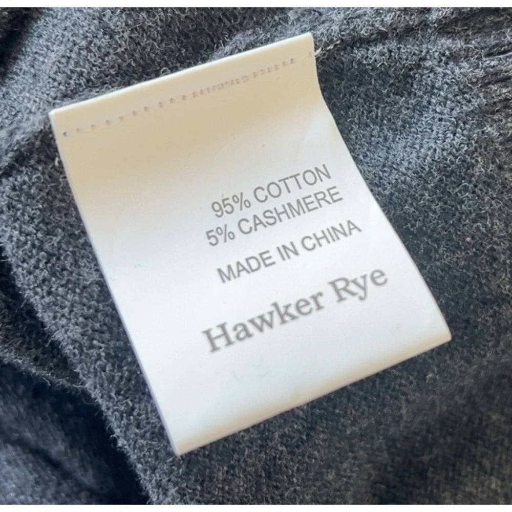 Hawker Rye Cotton Cashmere 1/4 Zip‎ Pullover Sweater SZ: Medium